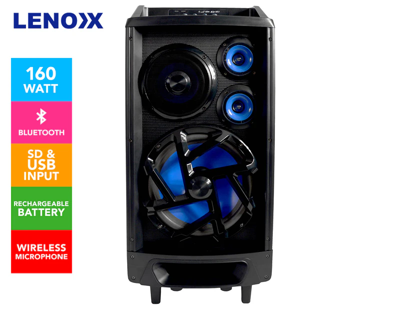 Lenoxx 160W Bluetooth Speaker w/ Microphone