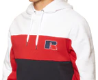 Russell Athletic Men's Contrast Panel Hoodie - White/Cerise/Navy