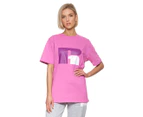 Russell Athletic Women's Boyfriend Logo Tee / T-Shirt / Tshirt - Violet Pink