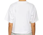 Russell Athletic Women's Boxy Logo Tee / T-Shirt / Tshirt - White