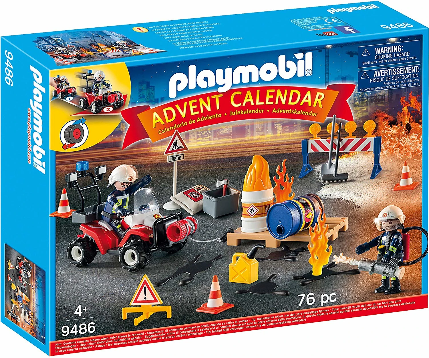 Playmobil Advent Calendar Construction Site Fire Rescue 76pc 9486