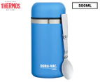 Thermos 500mL Dura-Vac Vacuum Insulated Stainless Steel Food Jar & Spoon - Blue