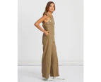 The Fated Women's Bonnie Eyelet Jumpsuit - Olive