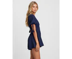 The Fated Women's Nightcall Tie Sleeve Playsuit - Navy