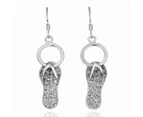Swarovski Crystal Elements - Havaiana, Thongs or Flip Flop Design Earrings Platinum - Gift Idea