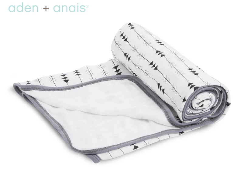 Aden + Anais 112x112cm Silky Soft Bamboo Stroller Blanket - Flying Arrow/Arrow Stripe