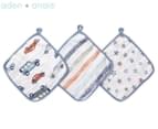 Aden by Aden + Anais Soft Muslin Washcloths 3-Pack - Hit The Road 1