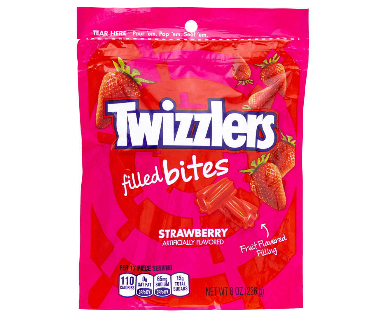 Twizzlers Filled Bites Strawberry 226g | Catch.com.au