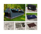 Weisshorn King Single Swag Camping Swags Canvas Tent Deluxe Aluminum Poles Navy