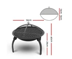 Grillz Portable Outdoor Fire Pit BBQ Camping Garden Patio Foldable Fireplace 22 Inch