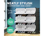 Artiss Shoe Rack Racks Cube Storage Cabinet Shoes Organiser Shelves DIY 12 Compartment Box Shelf Cupbpard Stand Black