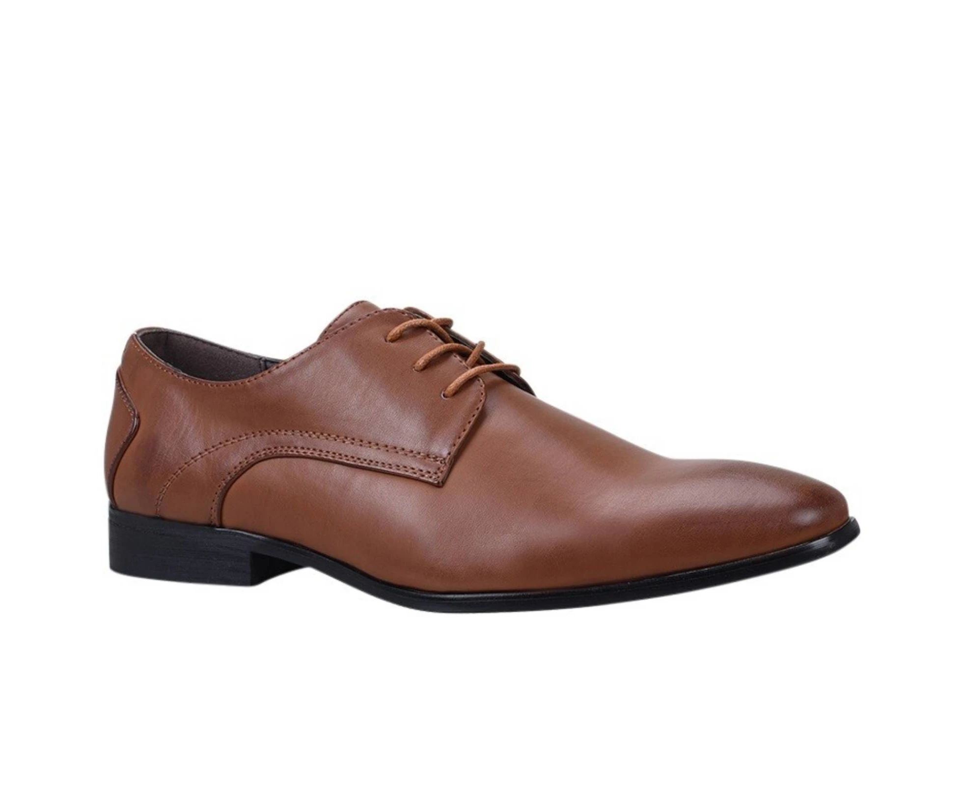 Grosby Men's Andrew Lace Up Synthetic Leather Shoes - Tan Brown - Tan Brown