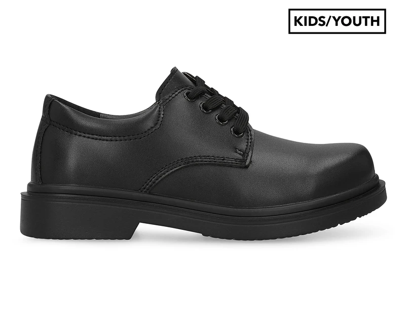 Grosby Boys' Hamburg Junior Leather School Shoes - Black