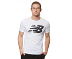 New Balance Men's Heather Tech Tee / T-Shirt / Tshirt - White