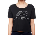 New Balance Women's NB Athletic Cropped Tee / T-Shirt / Tshirt - Black