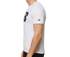 New Balance Men's Heather Tech Tee / T-Shirt / Tshirt - White