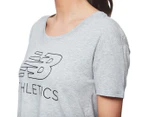 New Balance Women's NB Athletic Cropped Tee / T-Shirt / Tshirt - Grey