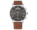Tommy Hilfiger Men's 44mm Kane Leather Watch - Brown/Grey 1