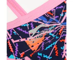 Slazenger Girls Thin Strap Swimsuit Junior - Blue/Pink