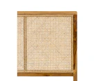 Rattan Woven Cane Solid Teak Wood Queen Size Bed Head Panel Headboard