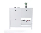 Slim Shoe Cabinet Organizer Storage Wooden Rack Shelf Box Drawer Styles White