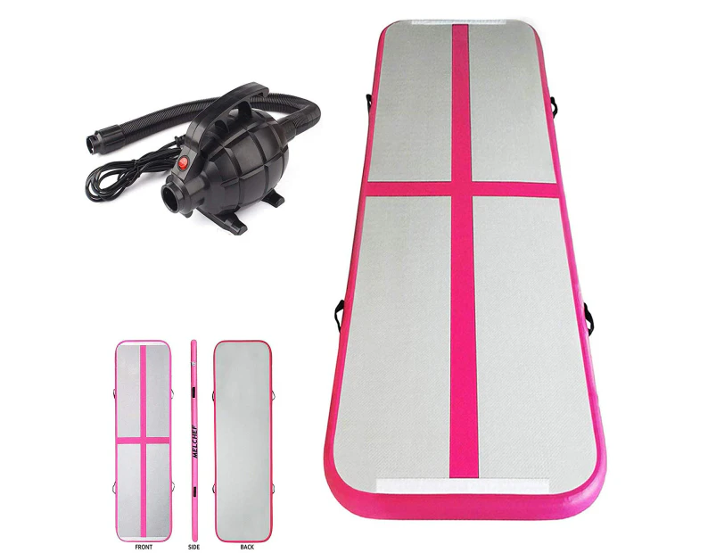 5Mx1Mx20CM Inflatable Air Track Mat Tumbling Floor Home Gymnastics Mat with Electric Pump - Pink