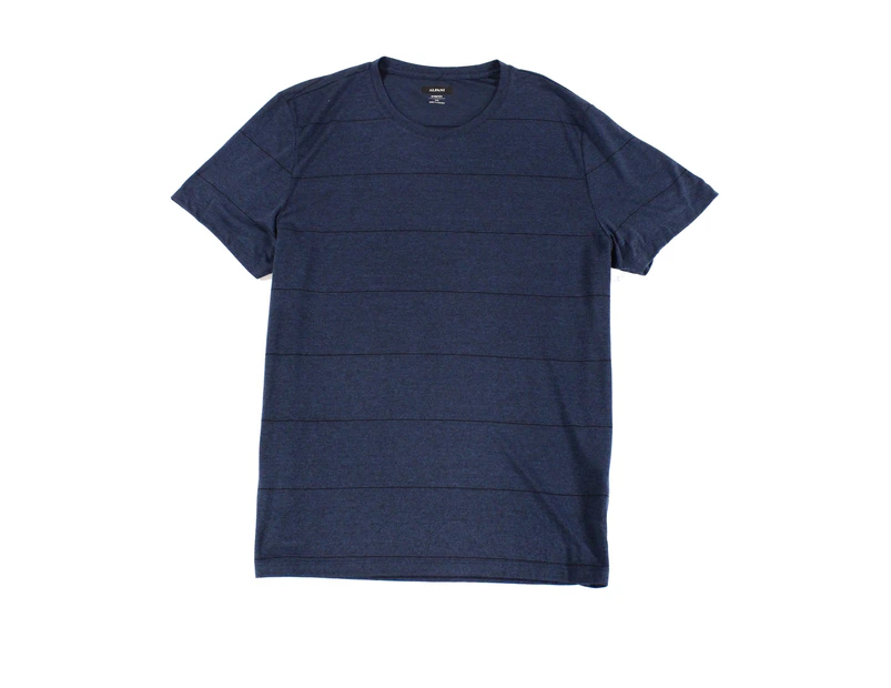 Alfani Blue Mens Size 2XL Premium Stripe Stretch Crewneck T-Shirt Tee