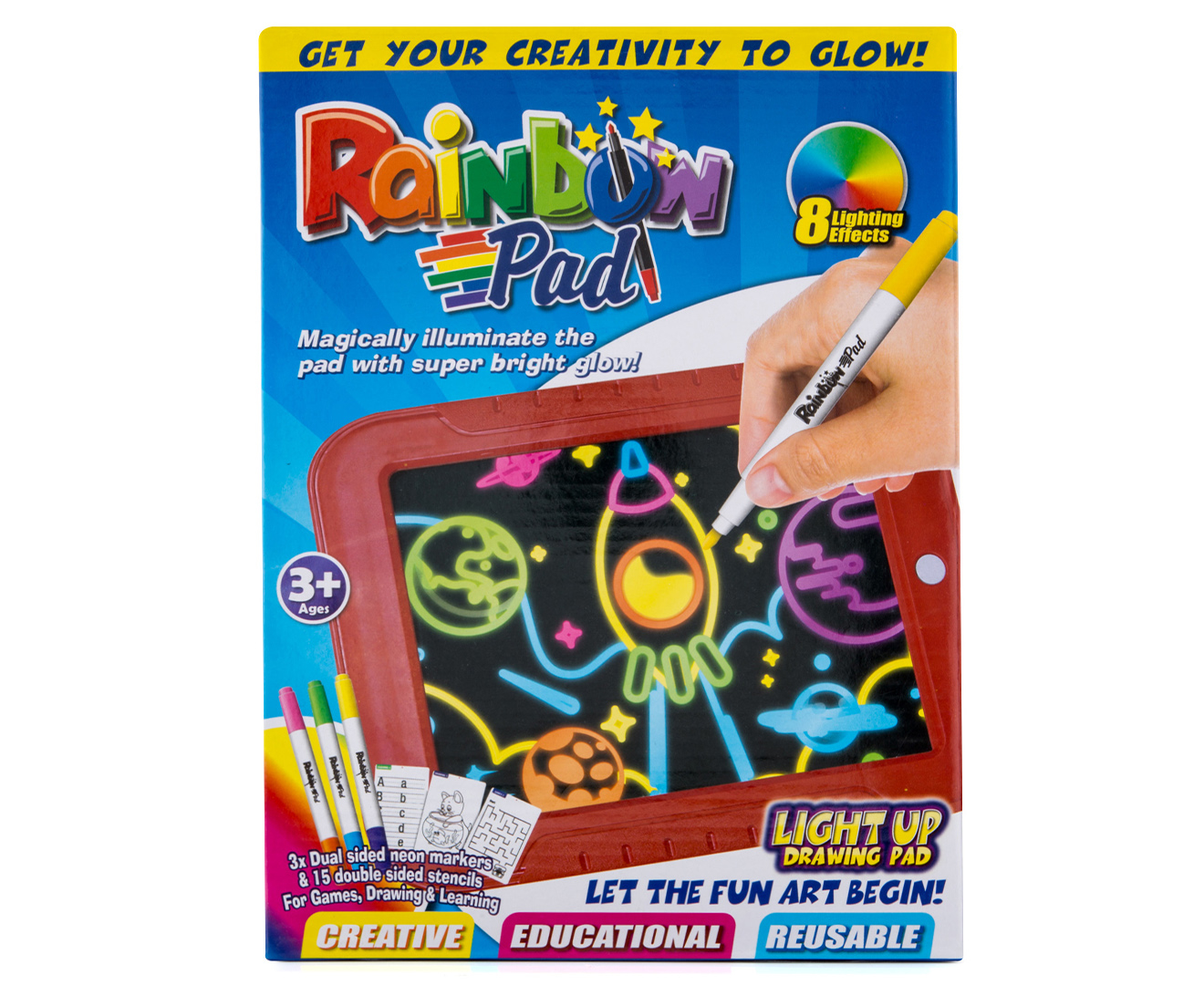 Rainbow Pad LightUp Drawing Pad Catch.co.nz