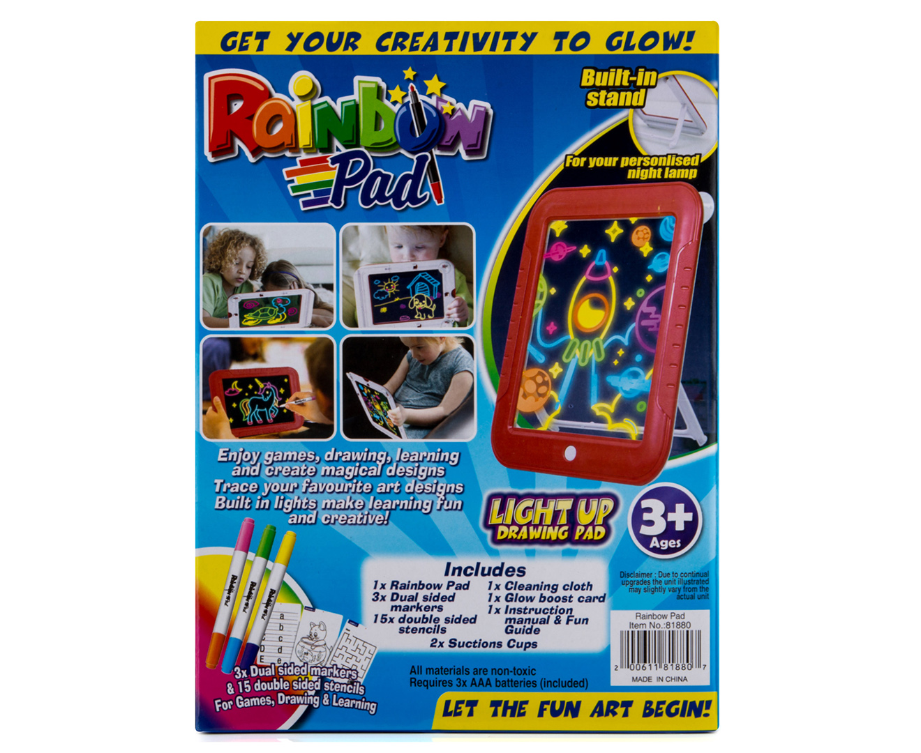 Rainbow Pad LightUp Drawing Pad Catch.co.nz