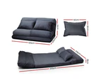 Artiss Lounge Sofa DOUBLE Floor Recliner Chaise Chair Folding Adjustable Suede