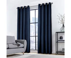 1 Pair Blockout Curtains Panels Blackout Curtain 3 Layers Eyelet Window Draperies Room Darkening Bedroom Navy 240x230cm