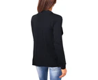 KRISP Womens Cardigan Asymmetric Hem Waterfall Jersey Long Sleeve - Black - Black