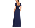 KRISP Womens Prom Maxi Dress On Off Shoulder Ball Gown Evening Wedding Long Party 8-20 - Blue - Navy