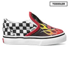 Vans Toddler Boys' Classic Slip-On Shoe - Black/Racing Red/True White