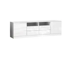 Artiss TV Cabinet Entertainment Unit Stand High Gloss Furniture White 180cm