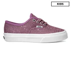Vans Girls' Authentic Lurex Glitter Shoe - Pink/True White
