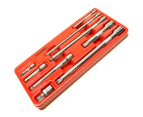 AB Tools 1/4 inch / 3/8 and 1/2 drive wobble extension bar 9pc set 50mm - 230mm BERGEN AT564