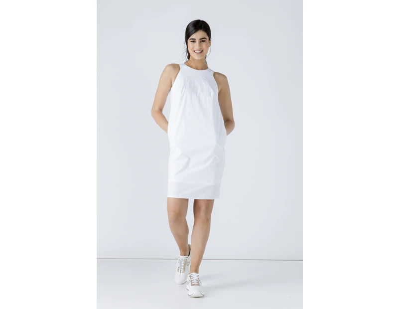 White Cotton Sack Dress - White