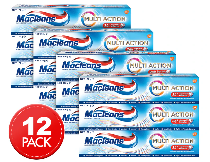 12 x Macleans Multi Action Toothpaste Original 170g