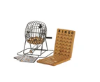 Bingo 75 Player Set With Metal Cage & Wooden Scoreboard