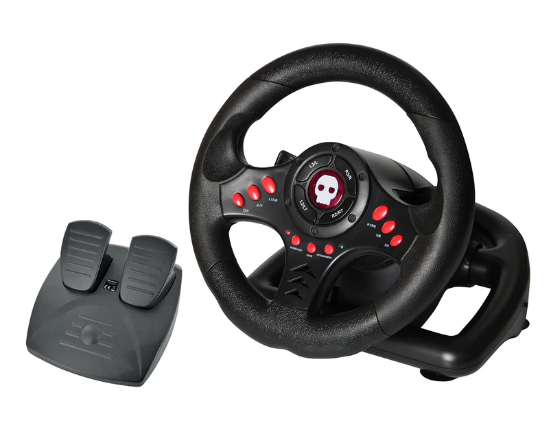 Numskull Multi Format Steering Wheel w/ Pedals - Black