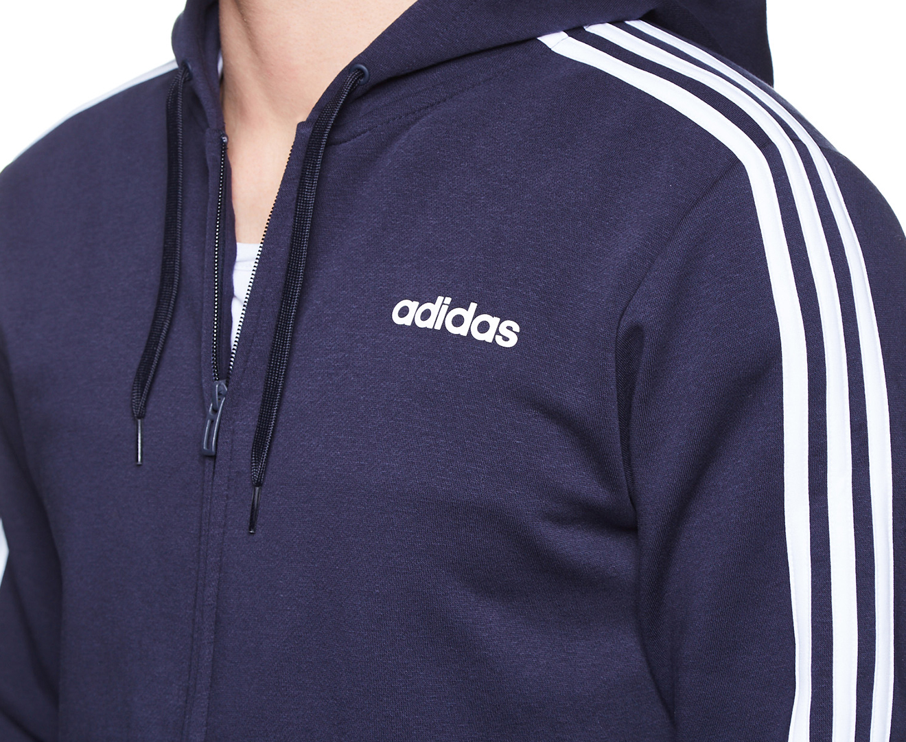 adidas men's essential fleece zip hoodie