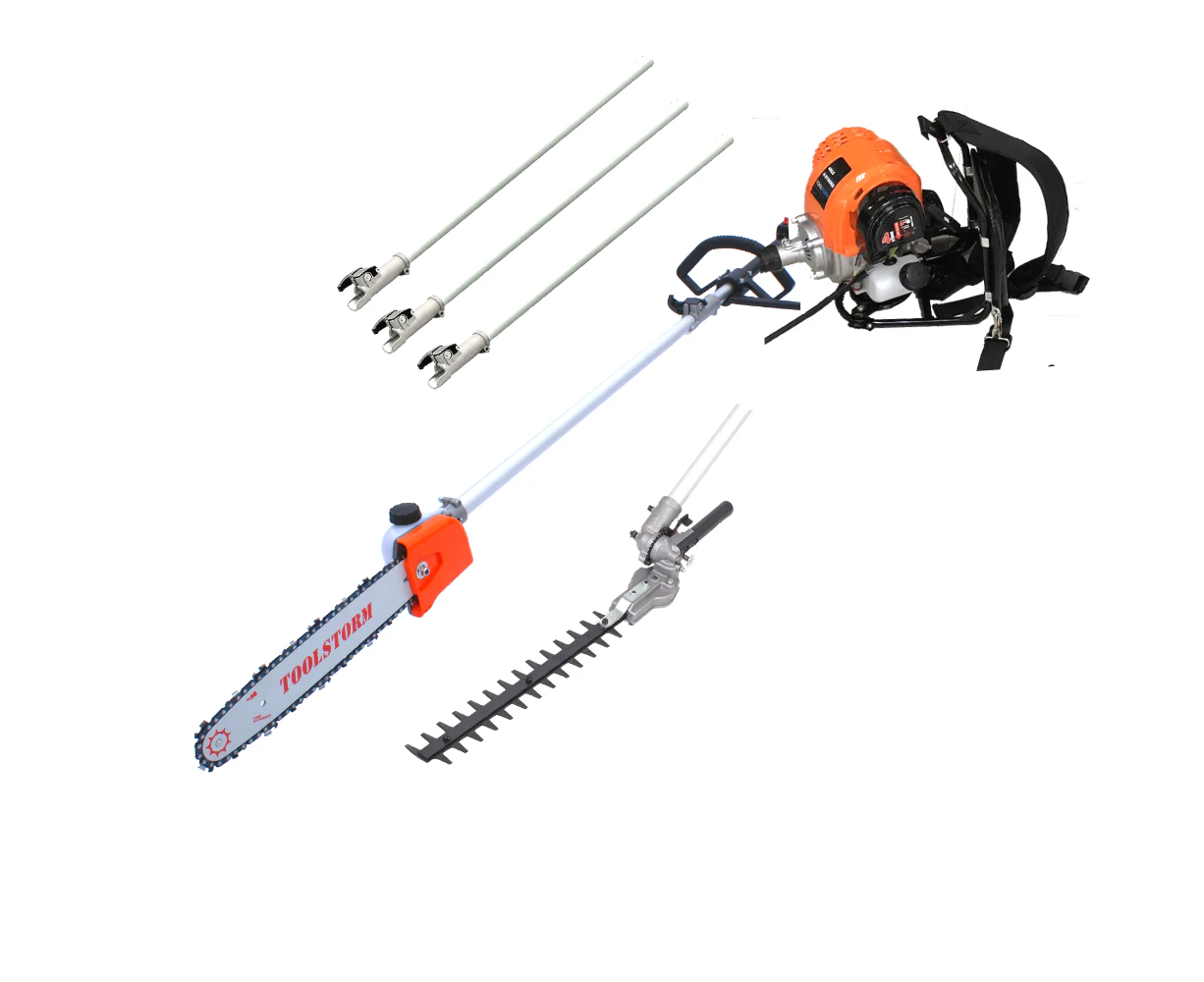 4-STROKE Long Reach Backpack Pole Chainsaw Hedge Trimmer Pruner Chain Saw Cutter