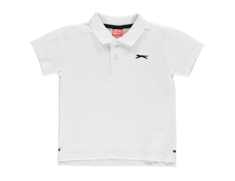 Slazenger Boys Plain Polo Shirt Top Infant - White