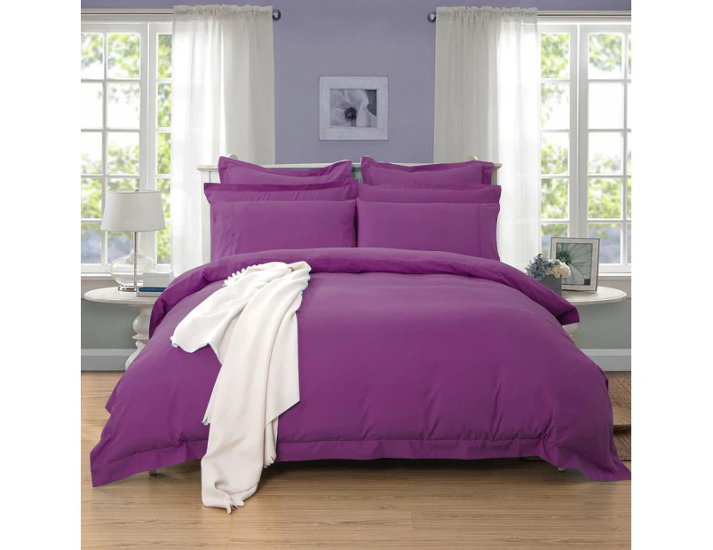 1000TC Tailored Quilt/Doona/Duvet Cover Set(Single/King Single/Double/Queen/King/Super King Size Bed)-Purple