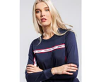 Henleys Kai Long Sleeve T Shirt In Navy Womens Tops & T Shirts