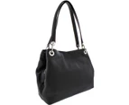 Michael Kors Womens Raven Leather Pebbled Shoulder Handbag