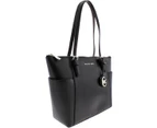 Michael Kors Womens Jet Set Leather Shopper Black Tote Handbag