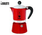 Bialetti 3 Cup Moka Rainbow Stovetop Coffee Maker - Red
