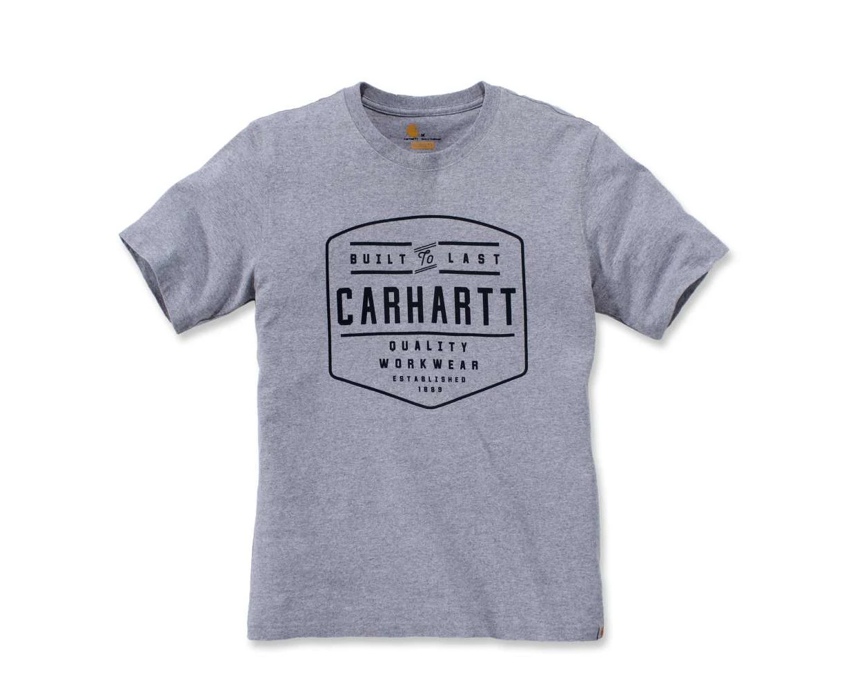 Carhartt Mens Build By Hand Short Sleeve Cotton T Shirt Tee - Heather Grey